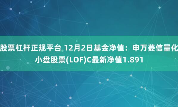 股票杠杆正规平台 12月2日基金净值：申万菱信量化小盘股票(LOF)C最新净值1.891