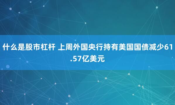 什么是股市杠杆 上周外国央行持有美国国债减少61.57亿美元