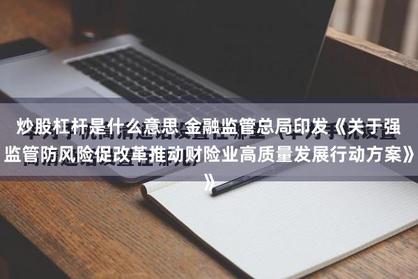 炒股杠杆是什么意思 金融监管总局印发《关于强监管防风险促改革推动财险业高质量发展行动方案》