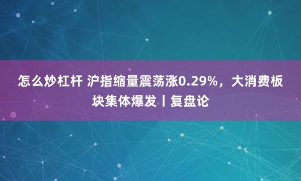 怎么炒杠杆 沪指缩量震荡涨0.29%，大消费板块集体爆发丨复盘论